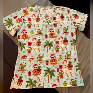 Womens Scrubaid Christmas scrub top. Size M